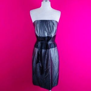 @ White House Black Market 4 Strapless Dress Grey